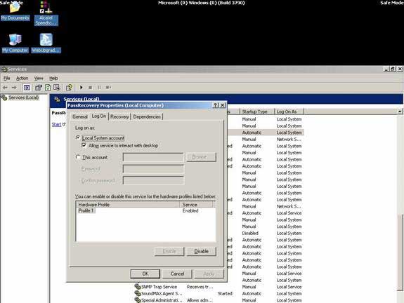 Khôi phục mật khẩu Admin Domain Controller trên Windows 2003 Server
