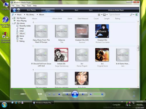 Windows XP được trang bị phần mềm nghe nhạc của Vista