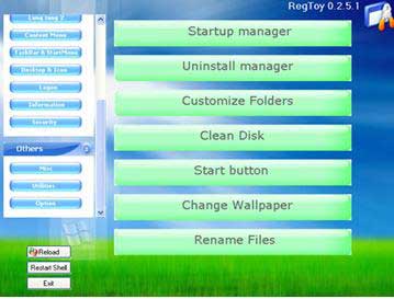RegToy 0.2.5.1- Tối ưu hóa máy tính và hơn thế nữa