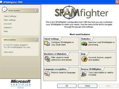 SPAMfighter: tiện ích chống thư rác cho Outlook Express