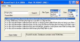 Vunet Find 1.0.4.2006 (VF) – Tìm kiếm tập tin chỉ trong nháy mắt!