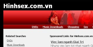 Một website mang tên miền .vn chứa nội dung sex