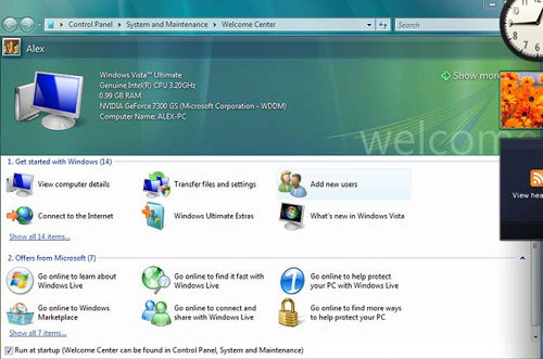 Windows Vista Ulimate, một tuần trước khi phát hành