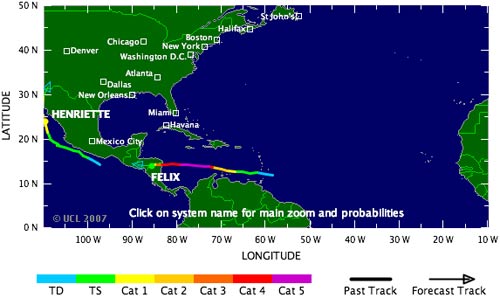 Bão Felix tấn công vùng biển Caribbe