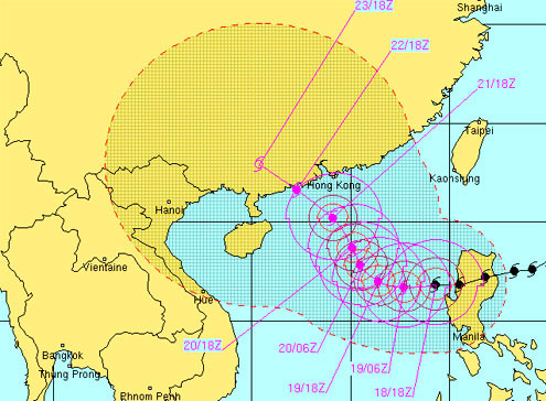 Siêu bão Megi tăng cấp khi vào biển Đông