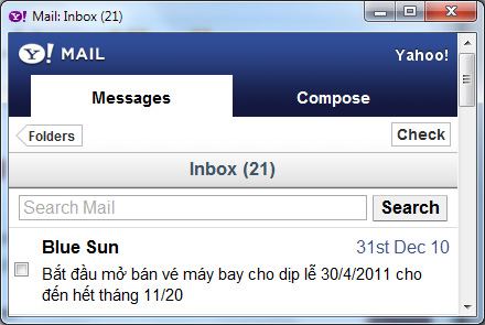 Truy cập Yahoo! Mail và các dịch vụ trên Google Chrome