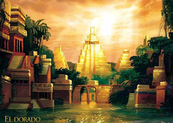 Mô tả về thành phố vàng El Dorado theo truyền thuyết của người châu Âu.  
