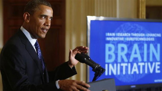 Tổng thống Mỹ Barack Obama tại buổi công bố dự án BRAIN ngày 2/4