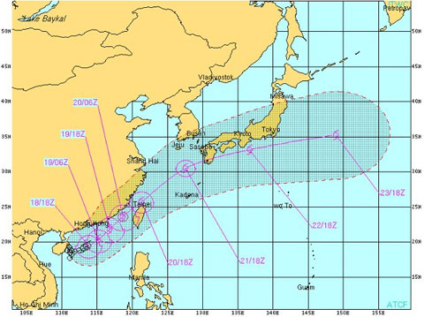 Hàng nghìn người Đài Loan chạy siêu bão