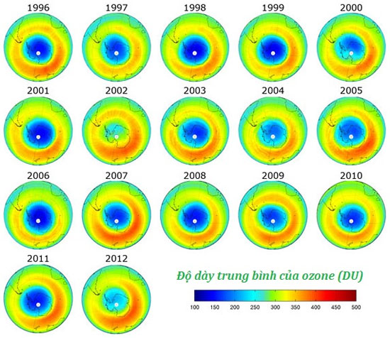 Lỗ thủng tầng ozone ở Nam Cực đang thu hẹp lại