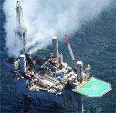 Phụt khí đốt gây cháy tại giếng dầu ở vịnh Mexico