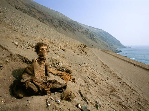 Một xác chết vẫn còn nguyên da, tóc và quần áo được chôn ở sa mạc Atacama
