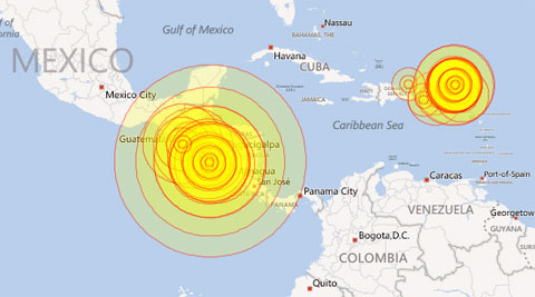 Động đất gây sóng thần ở Trung Mỹ