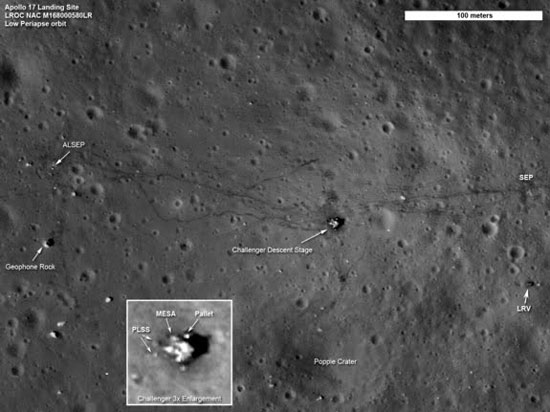 Dấu tích của con người hiện rõ trên mặt trăng