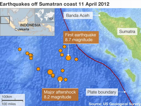 Động đất tại đảo Sumatra báo hiệu sự đứt gãy đáy Ấn Độ Dương