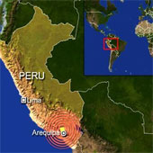 Một trận động đất mạnh 7,3 độ Richter xảy ra ở Peru