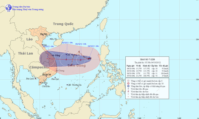 Bão Gaemi sẽ đổ bộ vào miền Trung