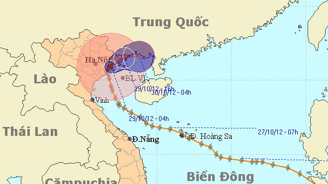 Bão số 8 suy yếu dần thành áp thấp nhiệt đới