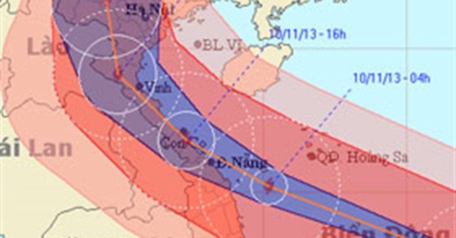 Bão Haiyan đang hướng vào Quảng Ngãi