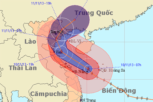 Bão Haiyan chuyển hướng vào Thanh Hóa