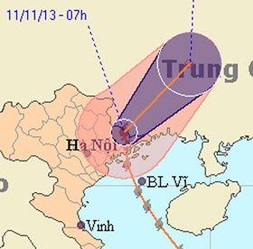 Bão Haiyan suy yếu dần và đi sang Trung Quốc