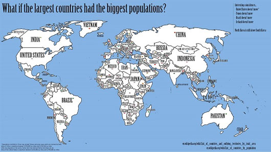Việt Nam chuyển đến Bắc Cực nếu thế giới được sắp xếp lại theo dân số