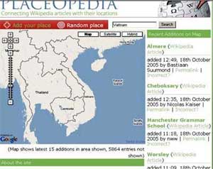 Placeopedia - chỉ dẫn địa lý "tích hợp" từ Google và Wikipedia