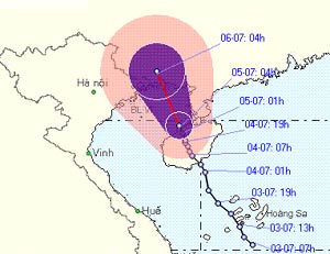 Bão cấp 8 sẽ ảnh hưởng Đông Bắc Bộ
