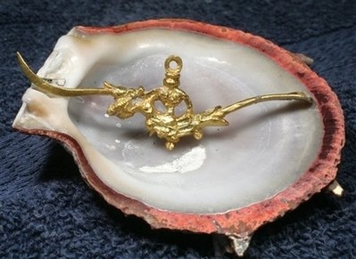 Phát hiện tăm xỉa răng bằng vàng cổ