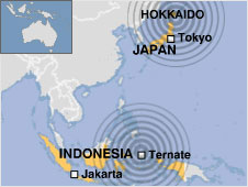 Hai trận động đất mạnh làm rung chuyển châu Á 