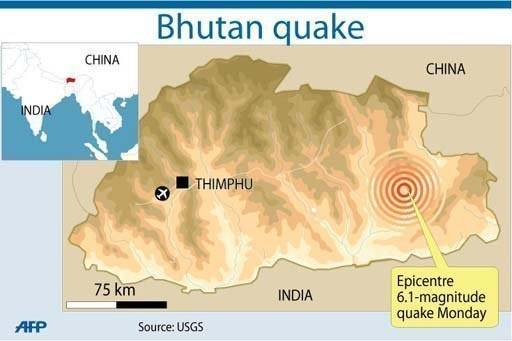 Động đất làm 11 người thiệt mạng tại Bhutan