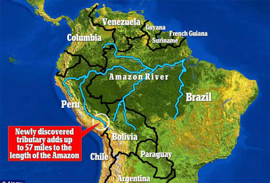 Hệ thống sông Amazon khởi nguồn từ Peru