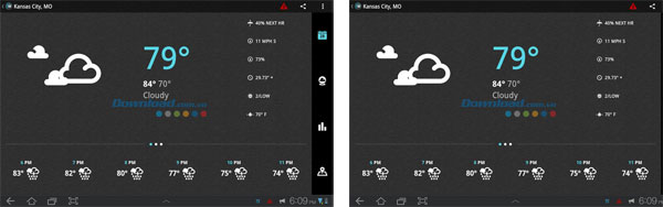 1Weather for Android Top 10 ứng dụng hay nhất trên máy tính bảng Android