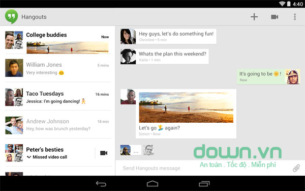 Hangouts for Android Tổng hợp phần mềm gọi video tốt nhất trên Android