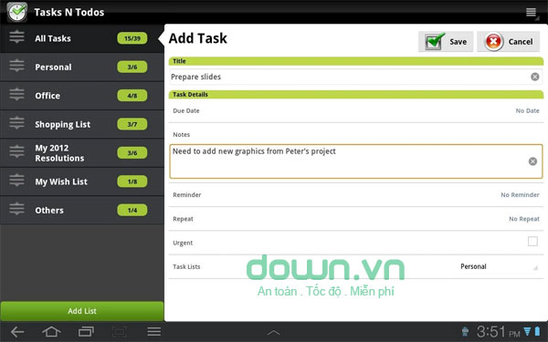 Tasks N Todos for Android Phần mềm quản lý công việc hiệu quả trên Android