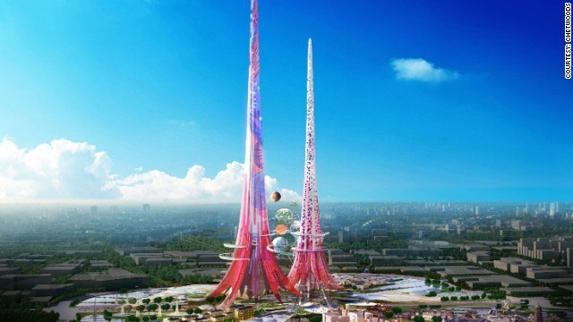 Tháp đôi cao nhất thế giới giúp làm sạch không khí