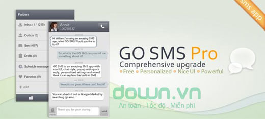 GO SMS Pro Những ứng dụng trong điện thoại Android mới (P1)