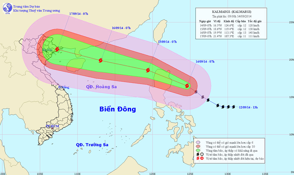 Bão Kalmaegi tăng tốc, tiến nhanh vào Biển Đông