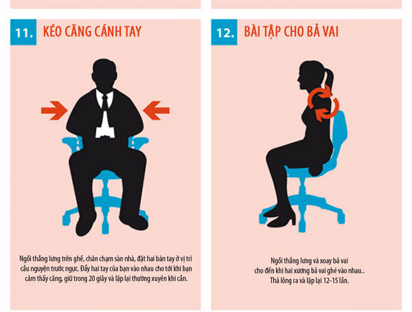 15 bài thể dục tập tại bàn làm việc