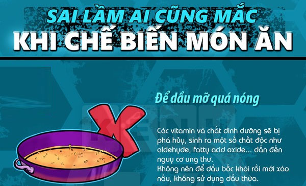 Sai lầm gây hại sức khỏe ai cũng mắc khi chế biến món ăn