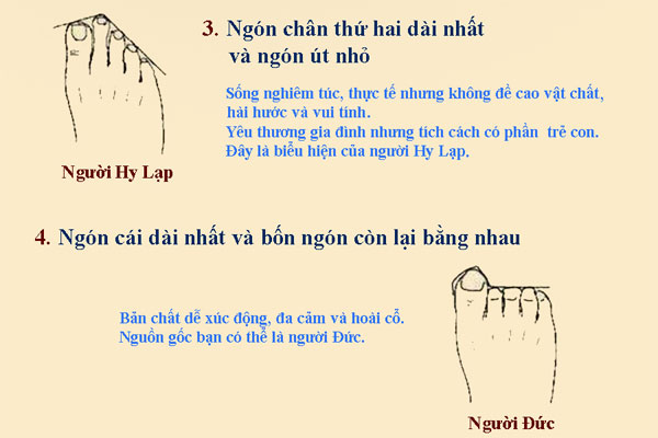 Đoán tính cách qua hình dáng bàn chân