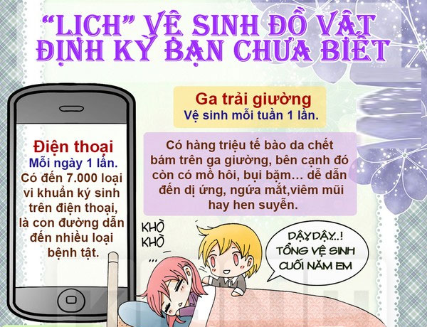 Lịch vệ sinh những 