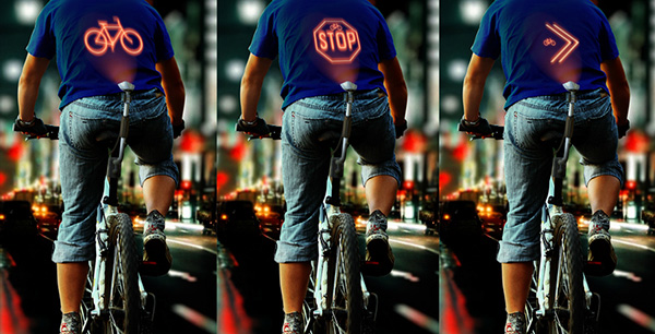 Concept Cyclee: máy chiếu trạng thái đang chạy trên đường của xe đạp