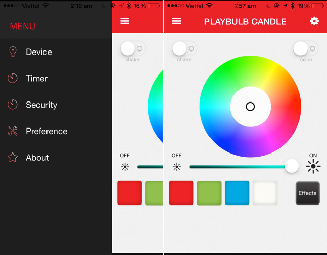 Đèn ngủ thông minh có khả năng thay đổi màu sắc PLAYBULB candle
