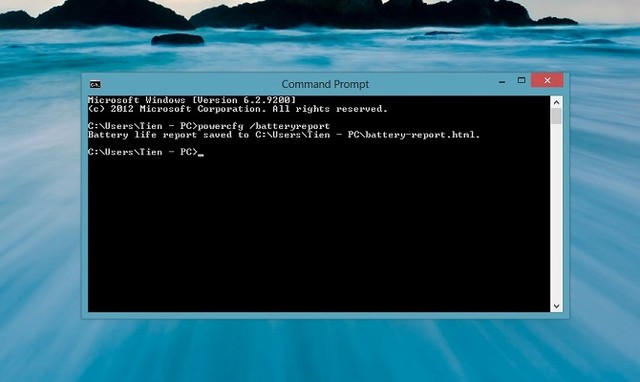 Cách lấy báo cáo tình trạng pin trên Windows 8 và Windows 10