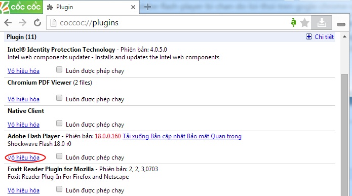Sửa lỗi Adobe Flash Player bị chặn do lỗi thời