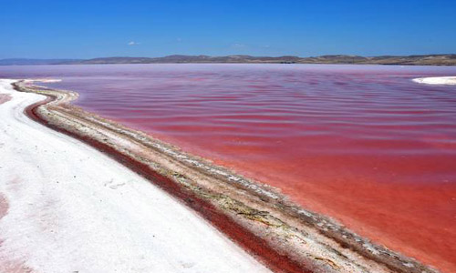 Kỳ lạ hồ nước biến thành màu đỏ như máu ở Thổ Nhĩ Kỳ 