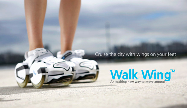 Walk Wings - bộ bánh xe gắn vào giày, đi hay trượt đều được