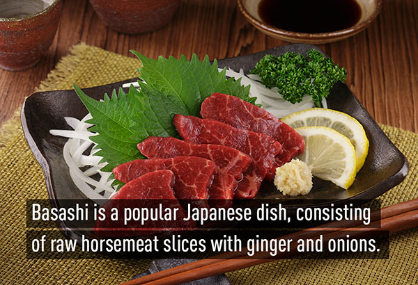 Thịt ngựa sống là một món ăn phổ biến ở Nhật Bản.