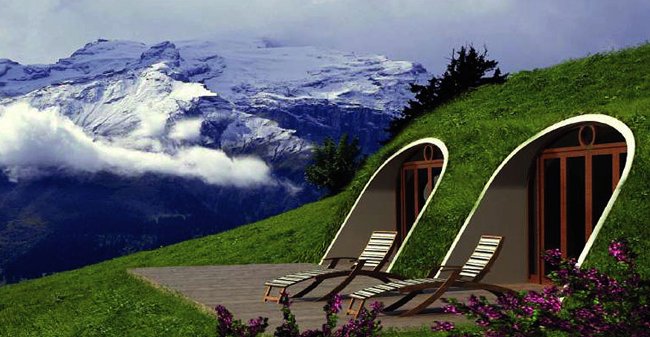 Cozy: Nhà kiểu modun mô phỏng kiểu nhà thấp bé của người Hobbit